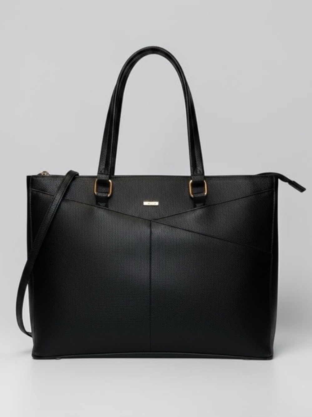 LOVEVOOK Large Laptop Shoulder Bag Tote Vegan Leather Black 16.5” x 6.1” x 11”
